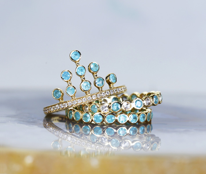 Maharaja Jewelry K18 パライバトルマリン 0 3ct ダイヤモンド 0 27ct リング インドジュエリー 商品詳細 Jewel Planet 公式サイト デザイナーと職人がいるジュエリー工房
