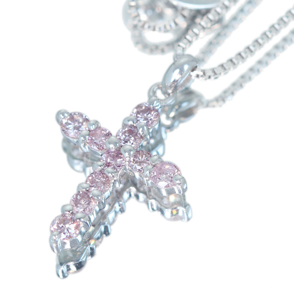 jewel planet 公式サイト / 【代行販売】K18WG ピンクダイヤモンド 0.25ct ネックレス クロスモチーフ