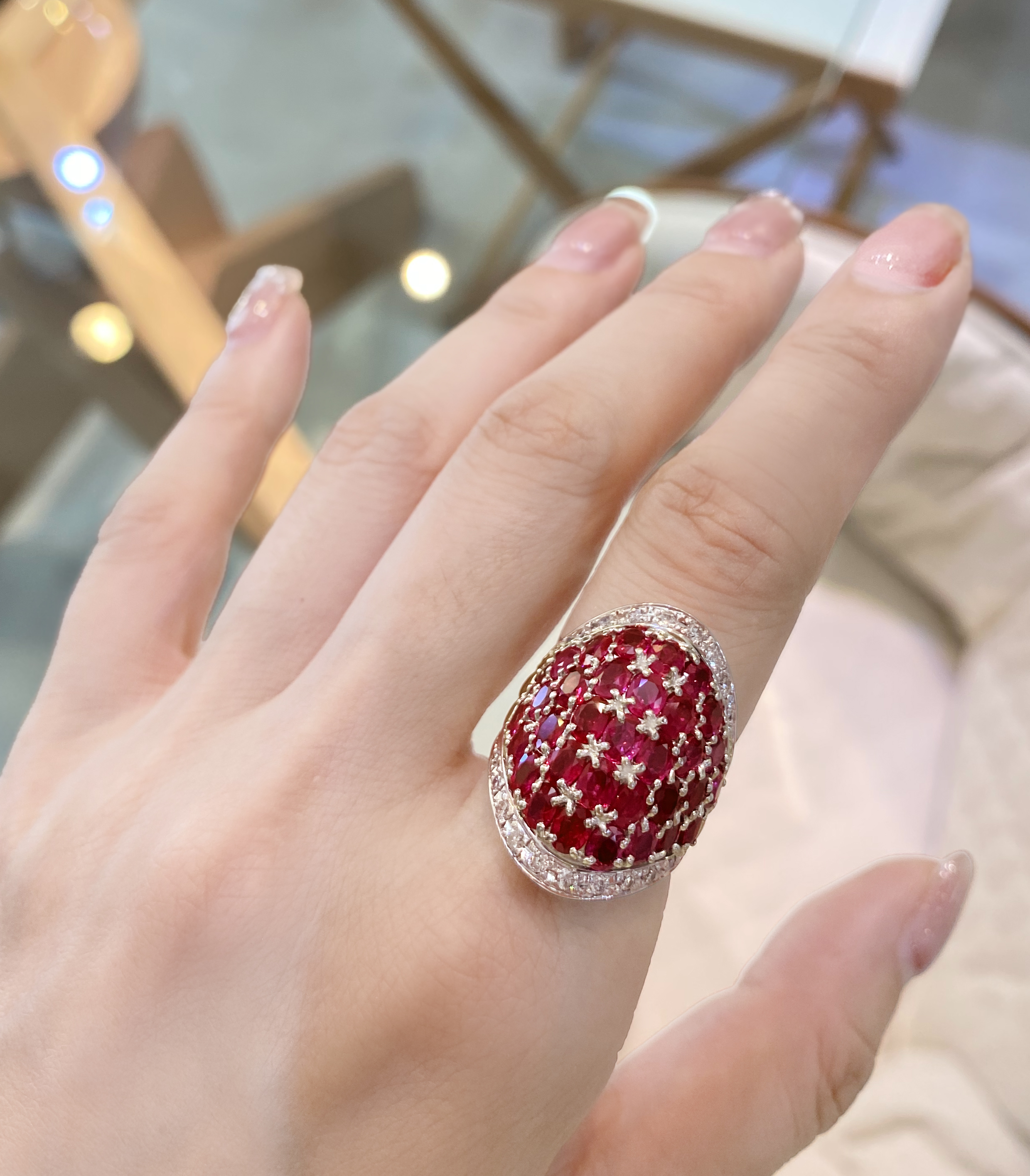 PT900 ルビー 6.67ct ダイヤモンド 0.4ct リング