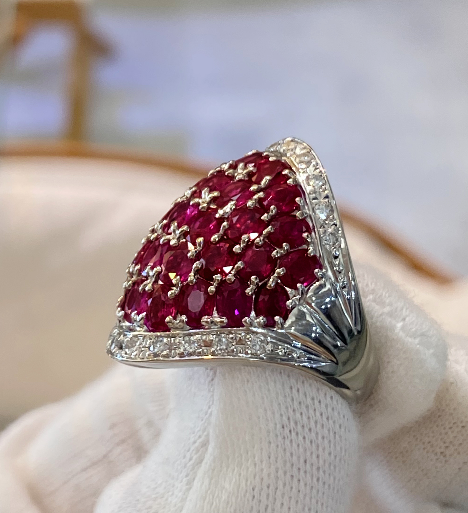 PT900 ルビー 6.67ct ダイヤモンド 0.4ct リング